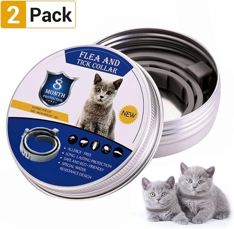 Valman 2 pack Cat Flea and Tick Collar, Flea and Tick Prevention for Cats, 8 Months Effective Protection Waterproof Adjustable for All Sized Kittens puppy and Other small pets - Image 2