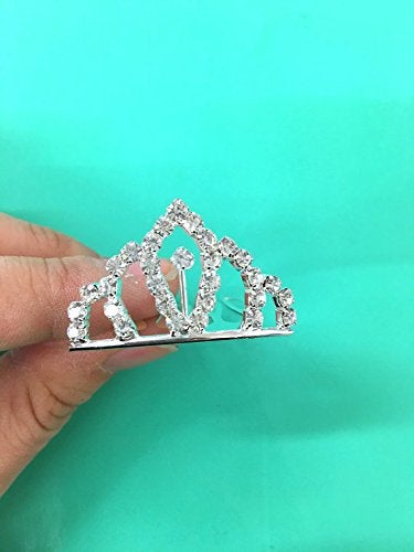 Set of 12 Pc Silver Rhinestone Princess Tiny Tiara  Princesses Theme Party  Cupcake Cake Topper  Breakfast At Tiffany 1 X 15