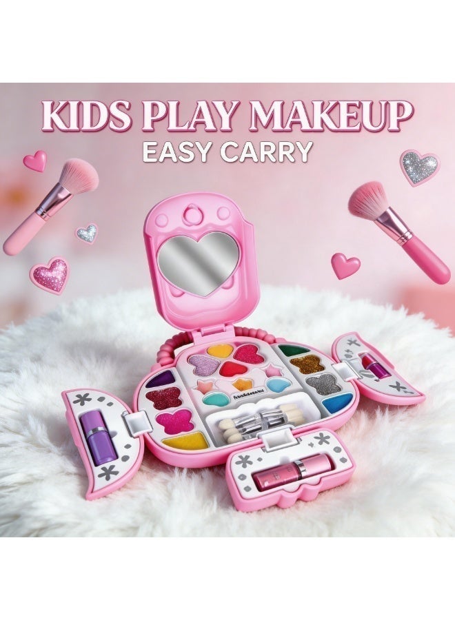 Beauenty Kids Makeup Kit for Girl - Washable Princess Makeup Set with Handbag & Mirror, Toys for Girls Ages 3+, Kids Makeup Set & Makeup Kit For Girls Ideal for Birthday & Ramadan Gifts - Image 2