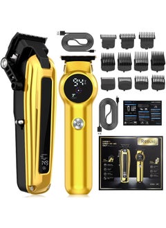 Roziapro Mens Clippers and Grooming Set  Professional Clippers and Trimmers Set Hair Clipper and Trimmer for Men Cordless Clippers for Hair CuttingGold