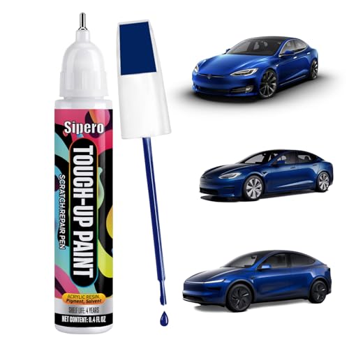 sipero for Tesla PPSB Deep Blue Touch Up Paint Exact Match Scratch Repair Pen for Model 3 Y S X Car Paint Chip Scratch Remover - Image 1