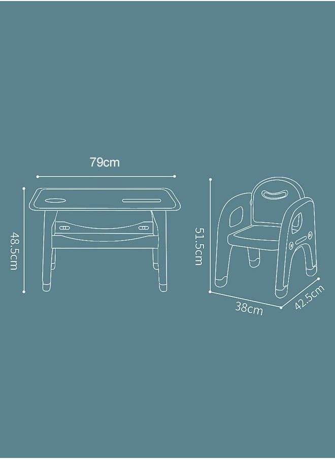 JSAITOYS Plastic Study Children's Toy Table With Chair  - Image 2