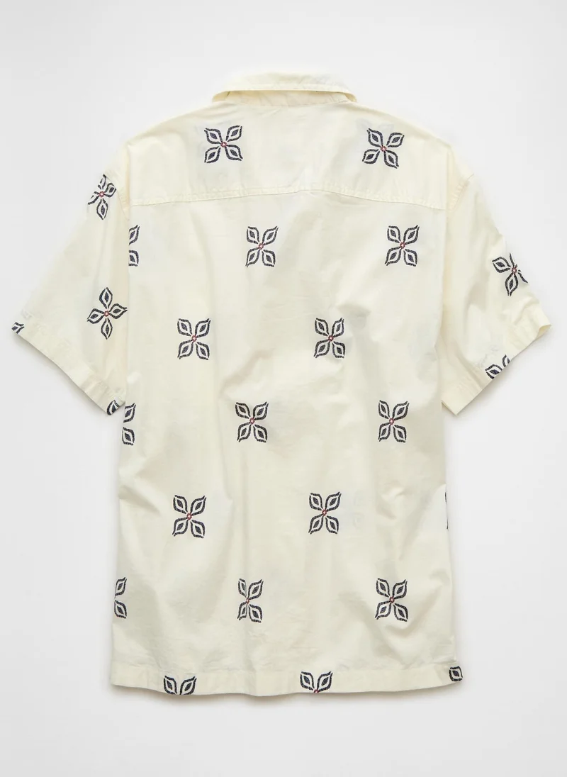 امريكان ايجل Printed Button-Up Poolside Shirt