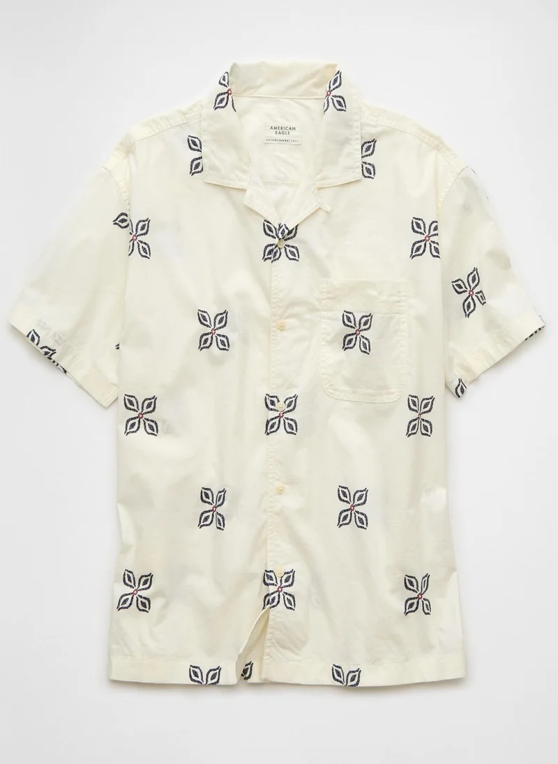 امريكان ايجل Printed Button-Up Poolside Shirt