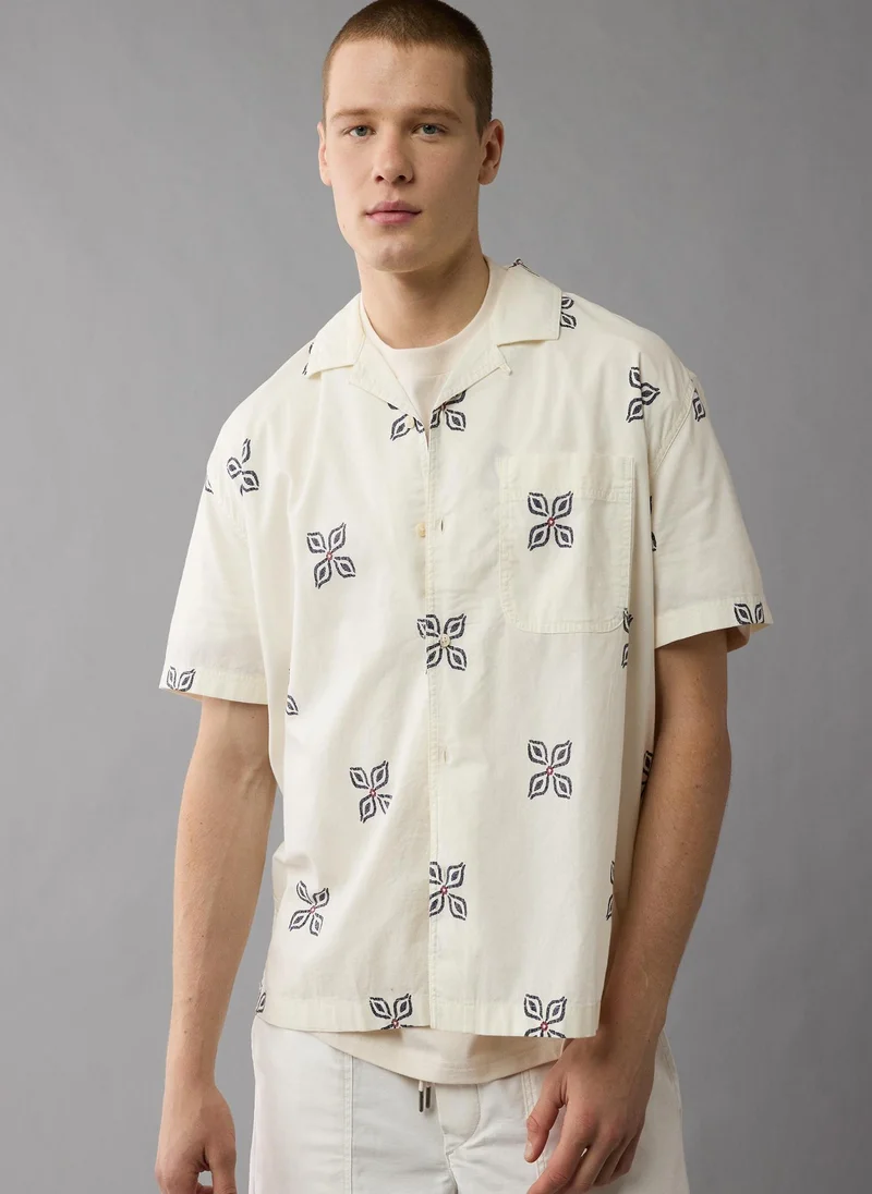 امريكان ايجل Printed Button-Up Poolside Shirt