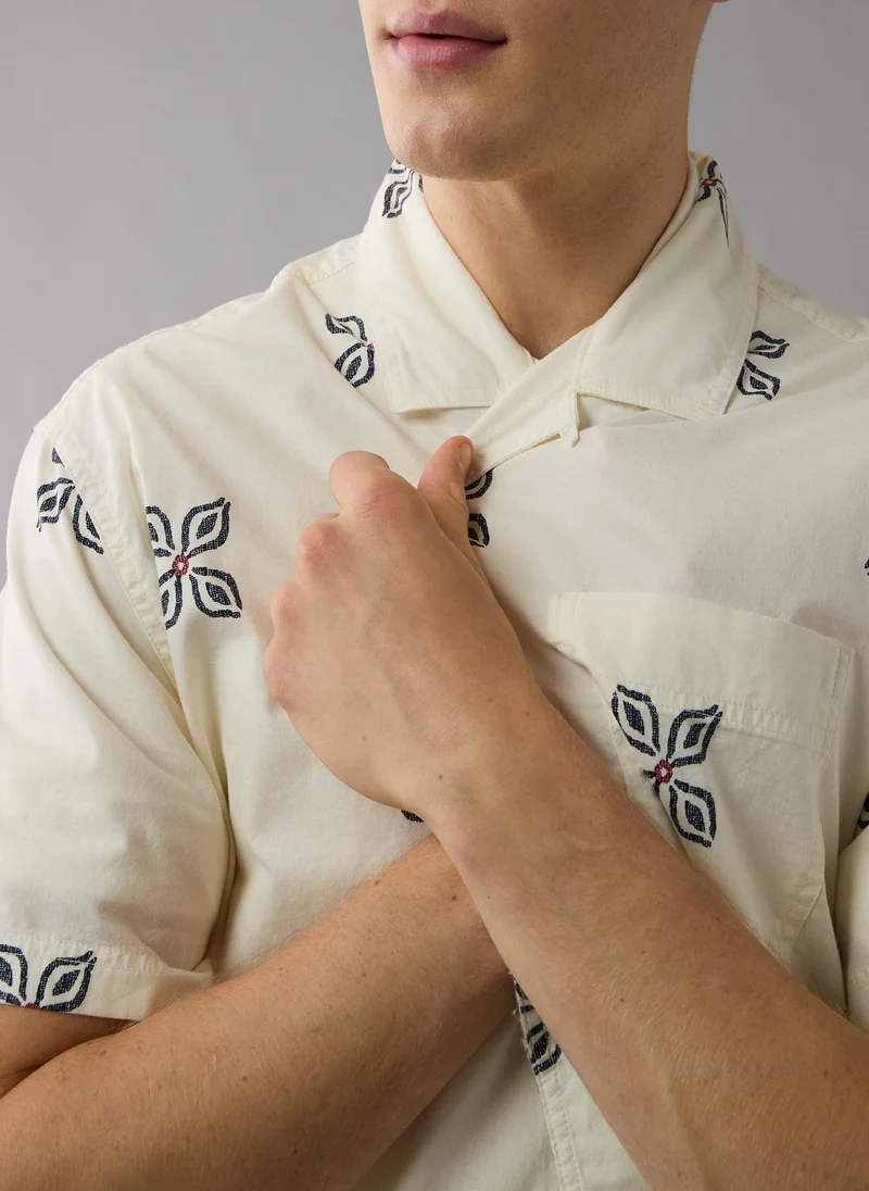 امريكان ايجل Printed Button-Up Poolside Shirt