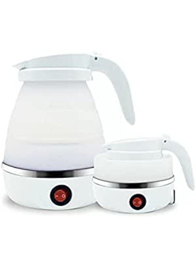 SHOPI Travel Foldable Silicon Water Heater Jug Collapsible Mini Portable Electric Kettle (White) - Image 1