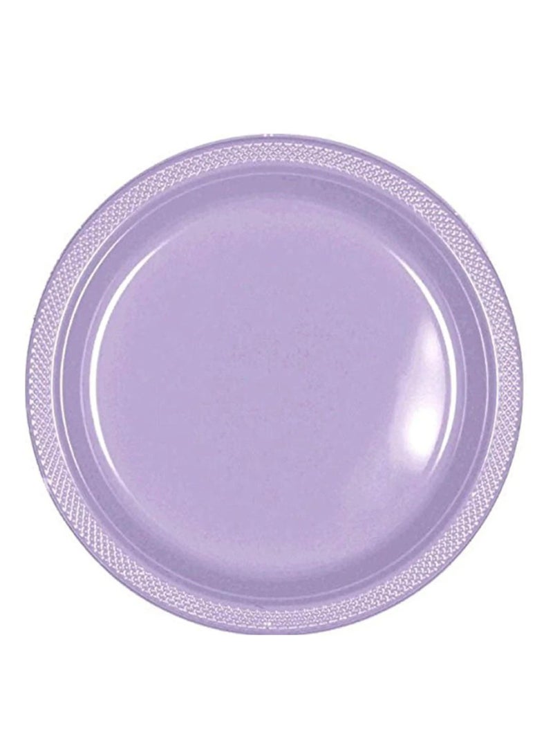 Amscan Party Special 7 Inch Dessert Food Grade Plastic Plates - Pack of 20. - VIOLET 