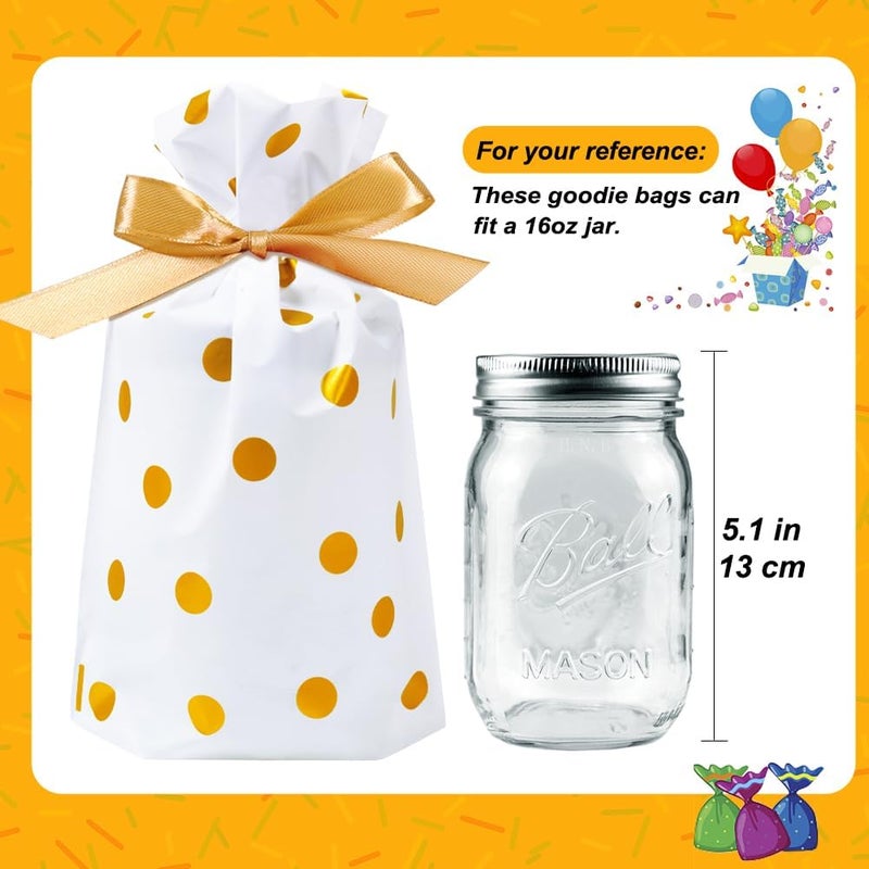HRX Package 50pcs Cute Goodie Bags, Drawstring Gift Bags for Christmas Treat Candy Cookies Food (5.8x9x2.4 inch) - Image 3