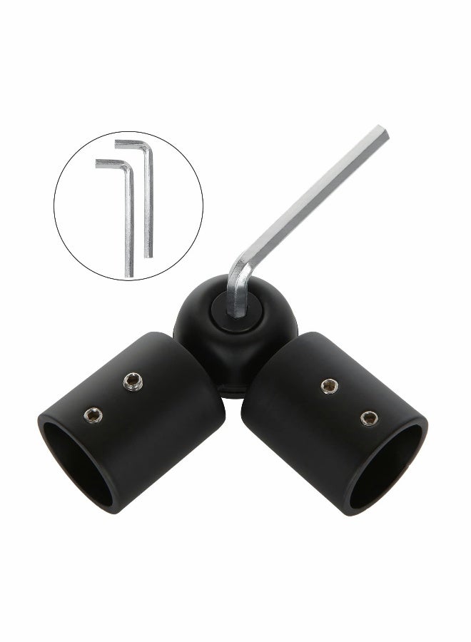 Heavy Duty Hinged Elbow Connector, 2 Pack Curtain Rod Corner Connector Elbow Connector for 1 Inch Bay Window Curtain Rods, Black - Image 5