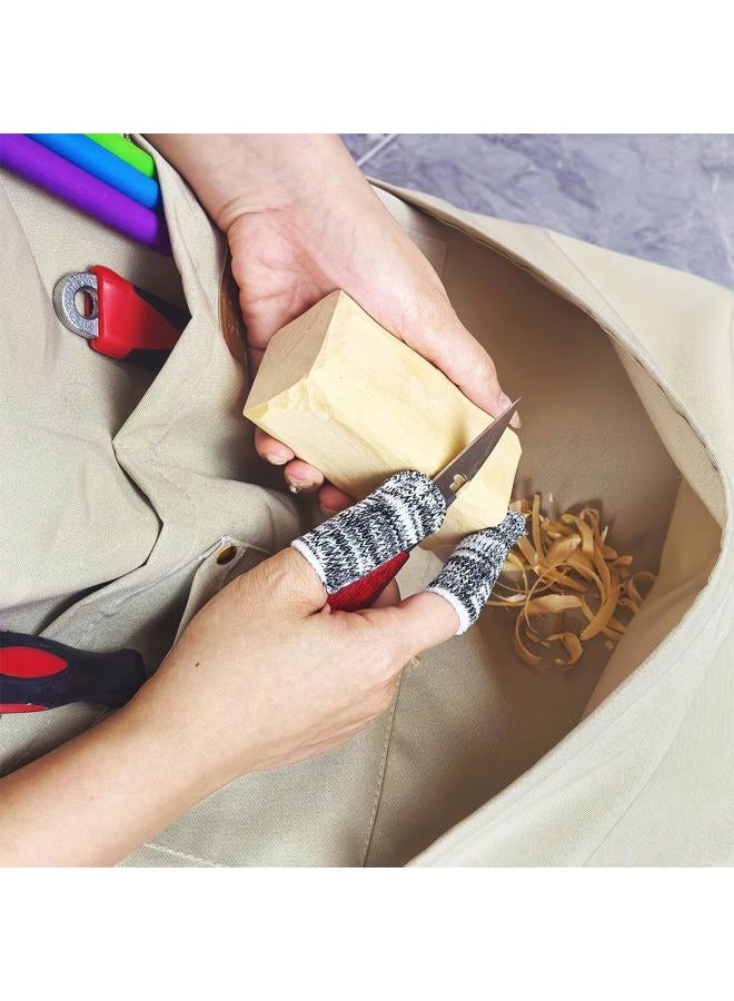 DAFENCHI Wood Carving Apron with Chip Catcher, Canvas Woodworking Carving Apron with Large Pouch for Catching Wood Chips, Adjustable Straps, for Woodworkers, Gift for Men - Image 3