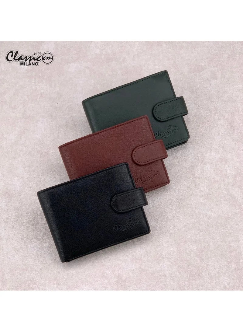 Classic Milano Black (GTF-03-EM) Classic Milano Men’s Wallet – Slim Bifold Leather Wallet for Men with RFID Blocking, Multiple Card Slots & Middle Zip – Stylish Mens Purse Wallets Gift for Husband, Father for Men | Best Price UAE