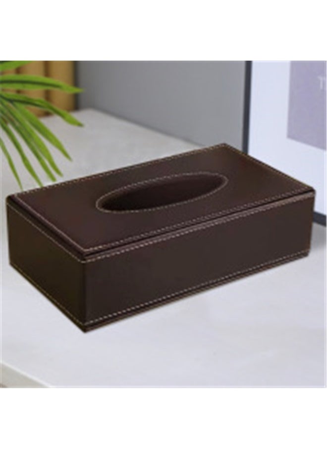 yongsheng Tissue Box Holder brown 24x12x6.5cm, Rectangle Napkin Paper Towel Dispenser Holder for Countertop Home Office Car, Brown  - Image 4
