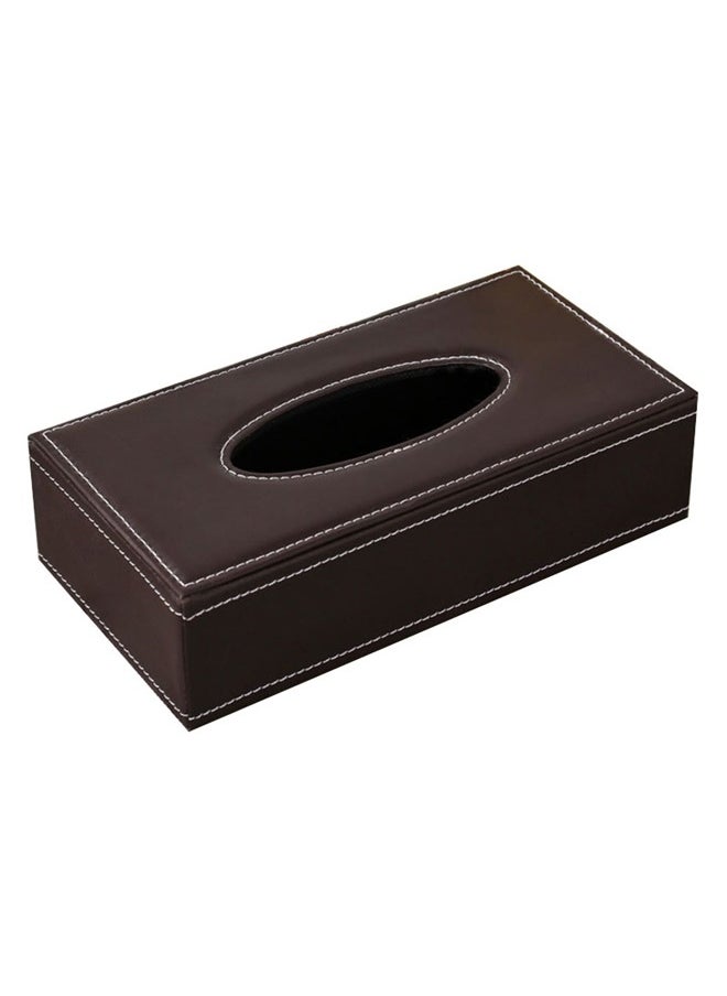 yongsheng Tissue Box Holder brown 24x12x6.5cm, Rectangle Napkin Paper Towel Dispenser Holder for Countertop Home Office Car, Brown  - Image 1