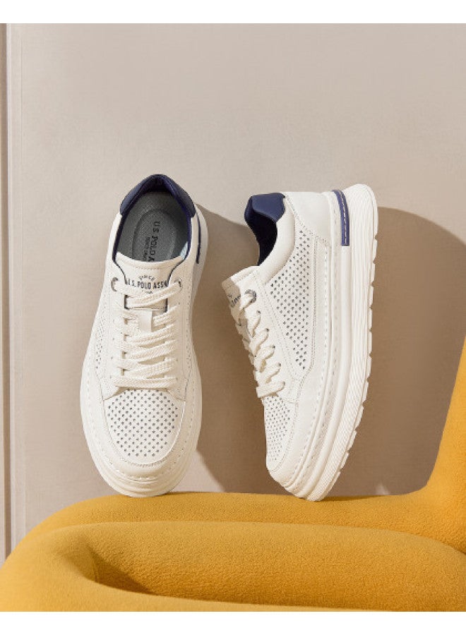 U.S. Polo Assn. Men's Versatile Sports Shoes, Breathable Casual Sneakers, Lightweight White Plimsolls - Image 1
