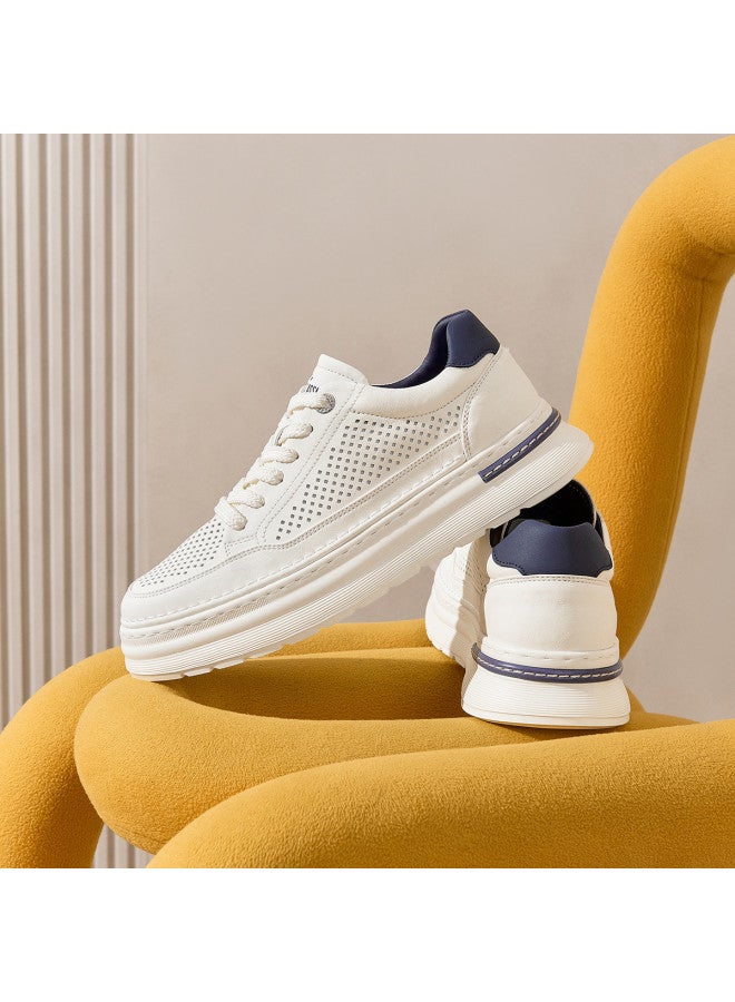 U.S. Polo Assn. Men's Versatile Sports Shoes, Breathable Casual Sneakers, Lightweight White Plimsolls - Image 3