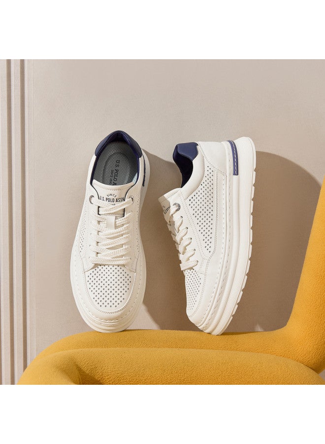 U.S. Polo Assn. Men's Versatile Sports Shoes, Breathable Casual Sneakers, Lightweight White Plimsolls - Image 2