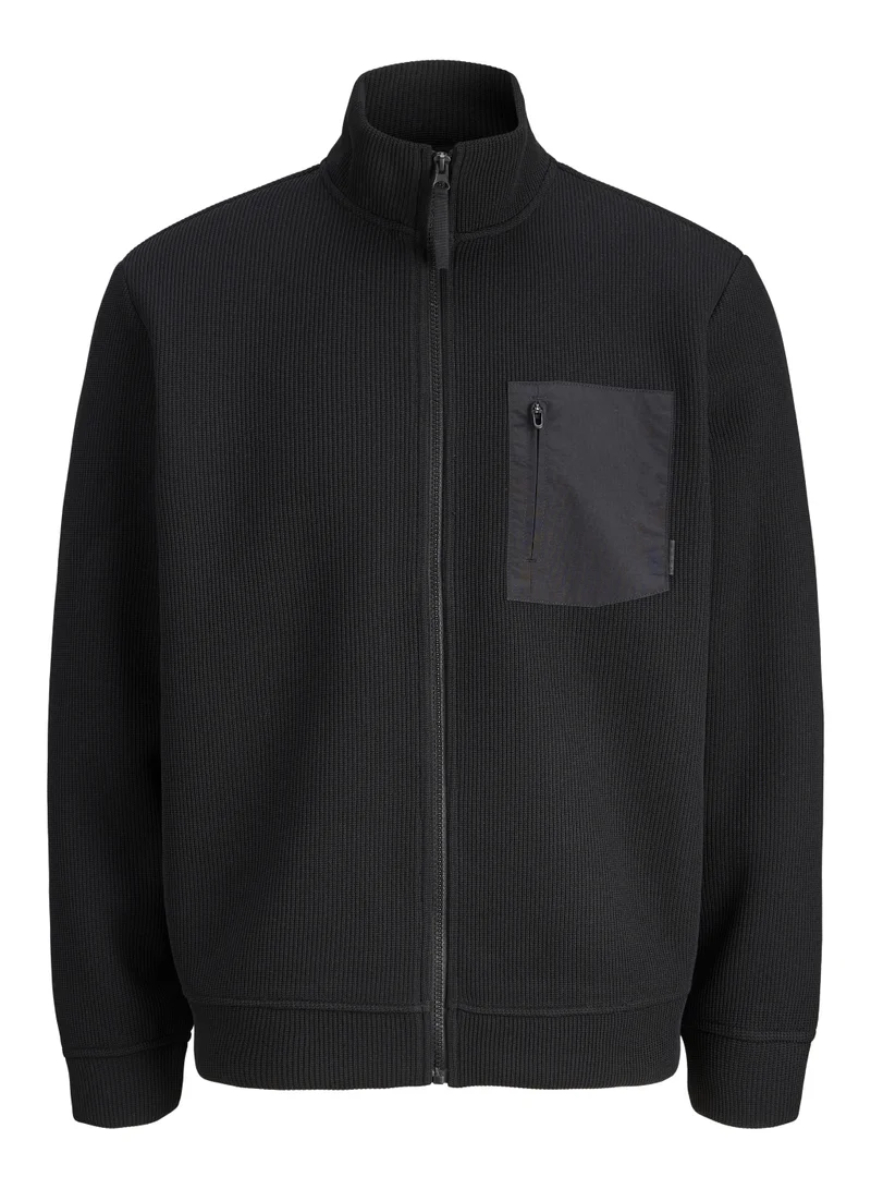 Relaxed Fit Knitted Zip Up Sweater