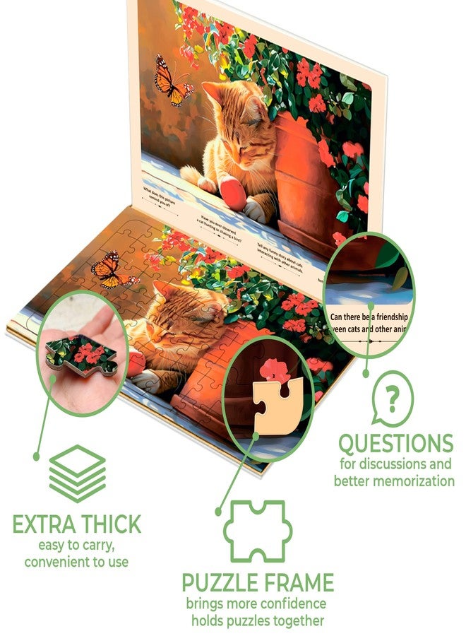 QUOKKA 63 Piece Dementia Activities for Adults - 3 Set Dementia Puzzles for Elderly - Large Piece Gifts Products for Seniors - Alzheimers Jigsaw Puzzle Games for Adults with Birds and Cats - Image 3