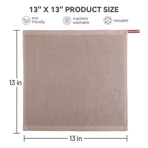 Egles Dish Cloth for Kitchen 6 Packs Cotton Cleaning Rags in Waffle Wave Ultra Soft Super Absorbent Dishcloth for Washing Dishes 13 x 13 Quick Drying Reusable Dish Towels for Home Kitchen Mixed Color - Image 3