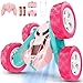 cosone RC Cars Pink Remote Control Car for Girls 24 GHZ Double Sided RC Stunt Car 360 Rotating Remote Control Cars with Headlights Toys for 6 7 8 9 10 11 12 Girls Birthday Gift - Image 2
