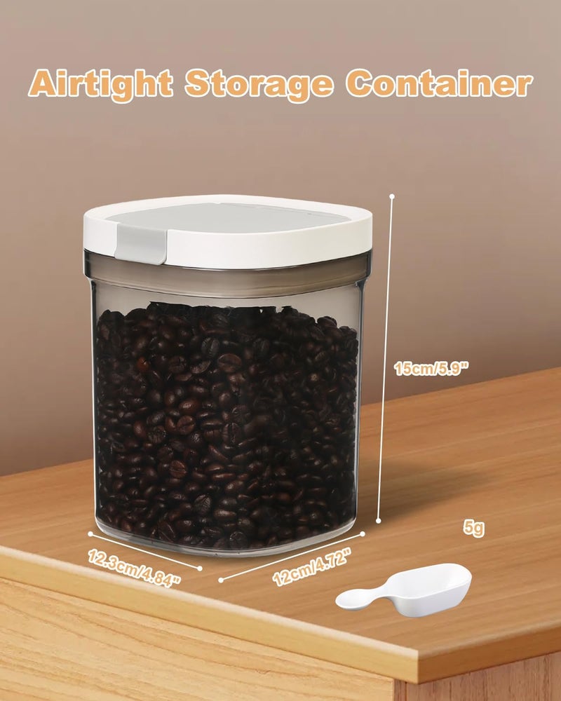 LANGMINGDE Airtight Food Storage Containers Set, 1.1QT BPA Free Coffee Canisters with Magnetic Scoop, Ideal for Beans, Ground Coffee, Spices, Herbs, Keeps Freshness, Easy to Clean - Image 3