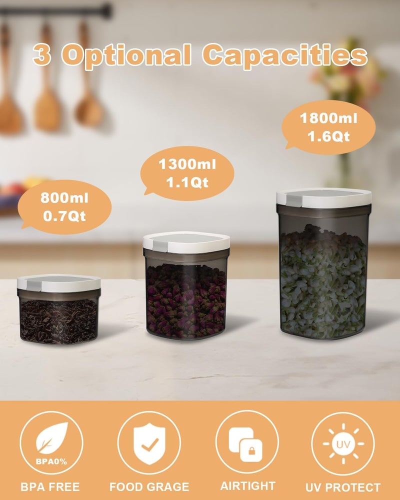 LANGMINGDE Airtight Food Storage Containers Set, 1.1QT BPA Free Coffee Canisters with Magnetic Scoop, Ideal for Beans, Ground Coffee, Spices, Herbs, Keeps Freshness, Easy to Clean - Image 5
