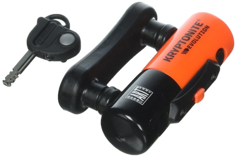 Kryptonite Evolution Compact Disc Lock 13mm Hardened MaxPerformance Steel Shackle Sold Secure Gold and Art 4Star HighSecurity AntiTheft Orange Bike Lock Includes 3 Stainless Steel Keys