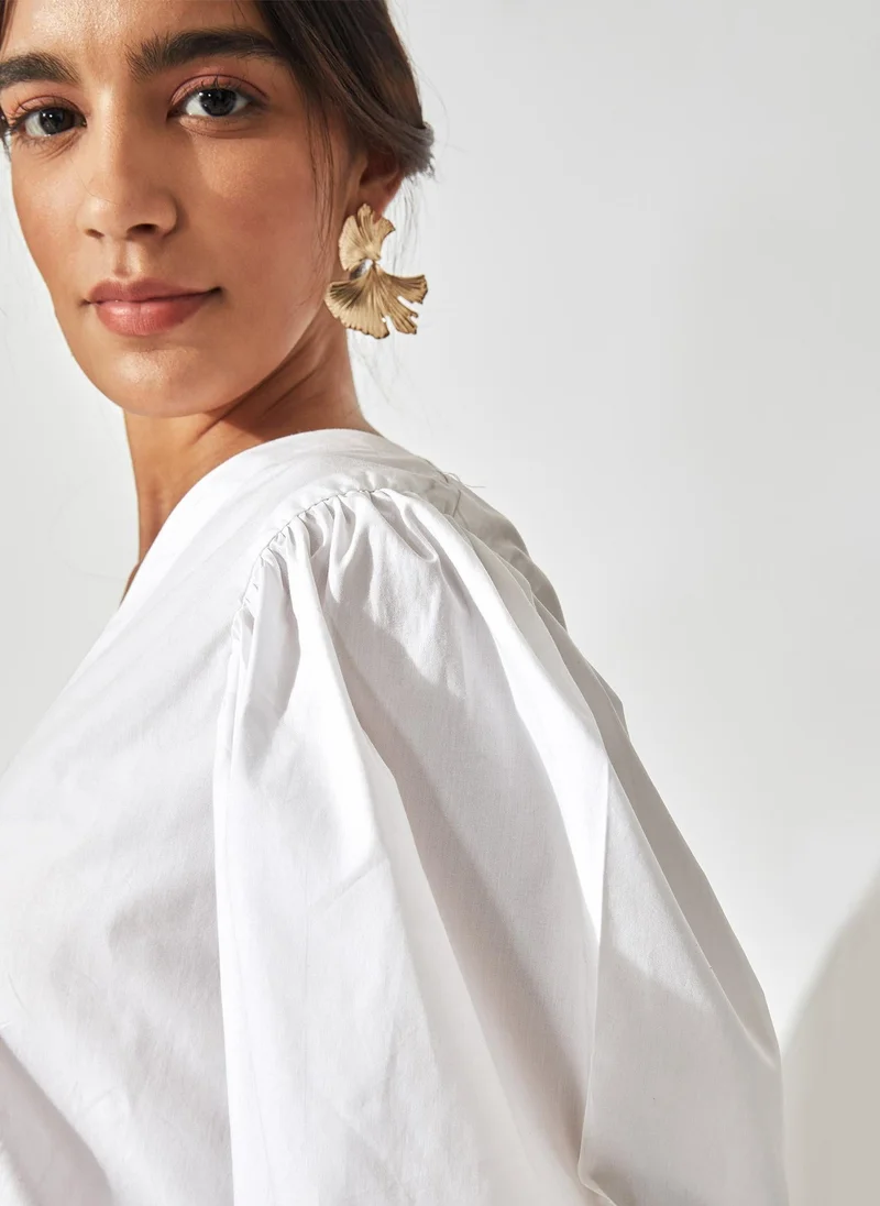 The Label Life Back Tie Peplum Top
