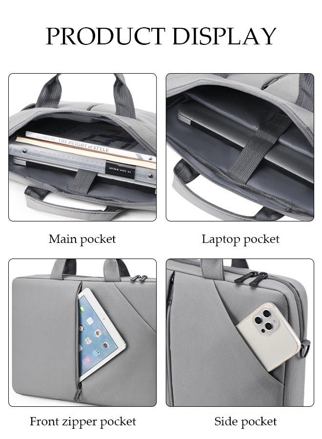 DUNISO 15 Inch Laptop Bag with Multi Compartment Lightweight Laptop Hand Bag Crossbody Bag Travel Business Briefcase Water-Resistant Dust-proof Shoulder Messenger Bag for Men and Women Work Office  - Image 5