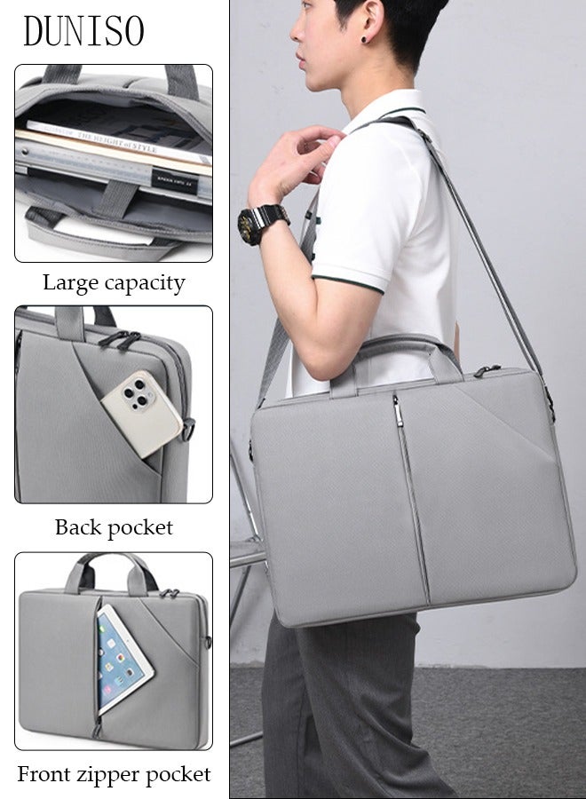 DUNISO 15 Inch Laptop Bag with Multi Compartment Lightweight Laptop Hand Bag Crossbody Bag Travel Business Briefcase Water-Resistant Dust-proof Shoulder Messenger Bag for Men and Women Work Office  - Image 1