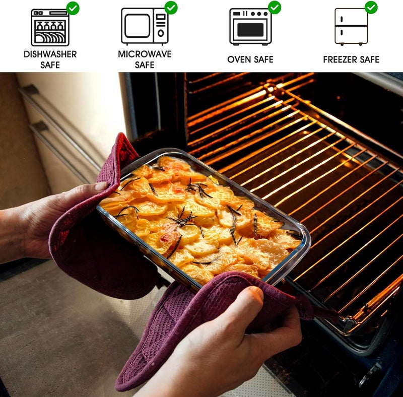 NUTRIUPS 1.5 QT Glass Baking Dish for Oven, (Single Serving) Glass Pan for Cooking, Casserole Dish Rectangular Baking Pan Bakeware - Image 4