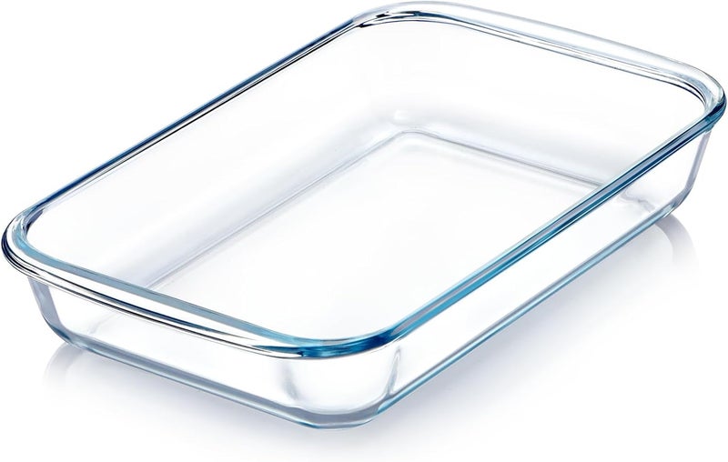 NUTRIUPS 1.5 QT Glass Baking Dish for Oven, (Single Serving) Glass Pan for Cooking, Casserole Dish Rectangular Baking Pan Bakeware - Image 1