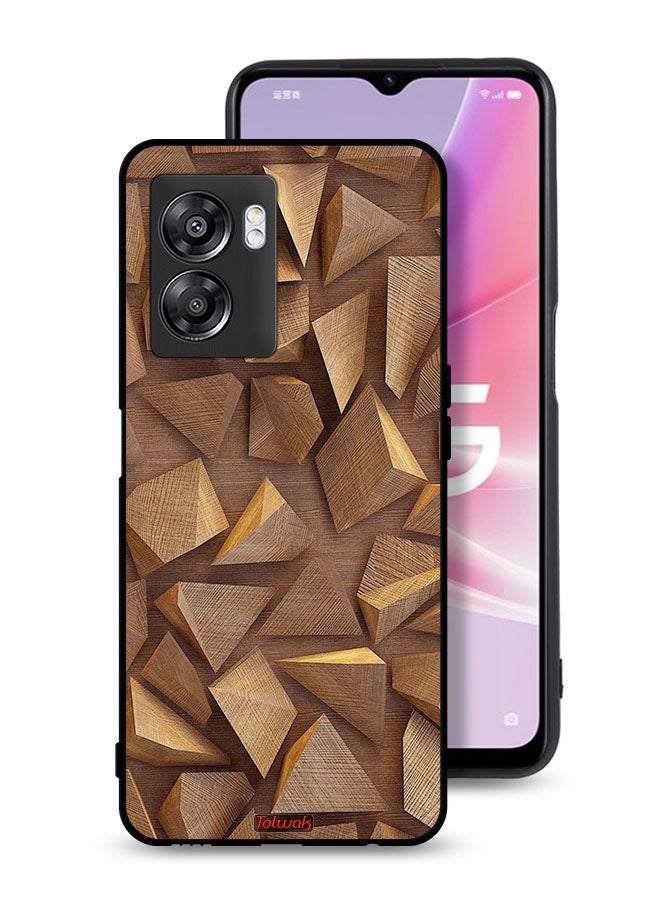 Tolwak Oppo A57 5G Protective Case Cover Wood Pieces Art - Image 1