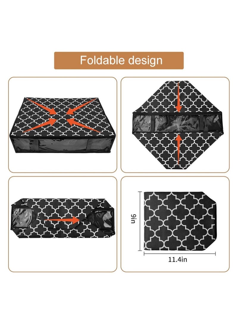 Bukela 3pcs Under Bed Storage Containers, Closet Organizers and Storage Bins, Foldable Underbed Storage Bags for Blankets, Towels, Comforter, Sweaters, Pillows, Linen Sheets, Wrapping Paper，Black - Image 4