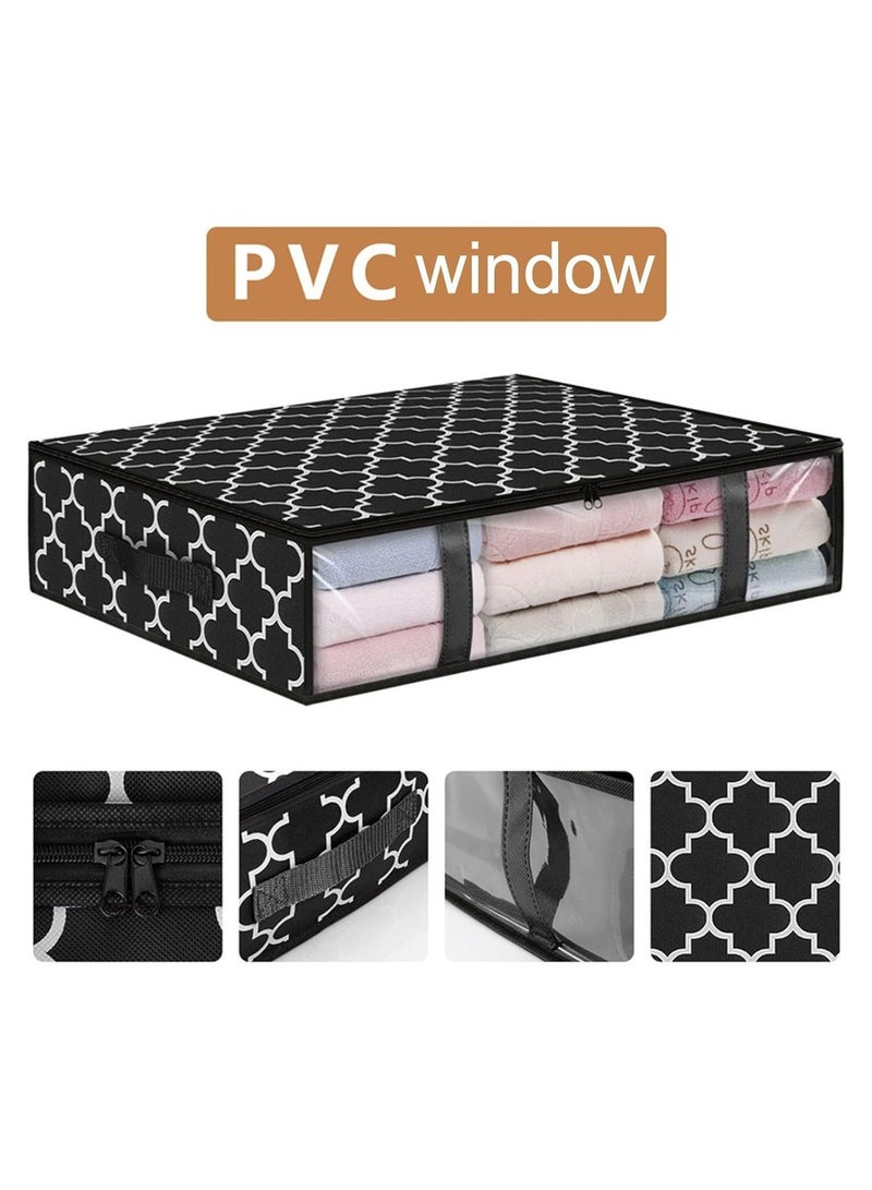 Bukela 3pcs Under Bed Storage Containers, Closet Organizers and Storage Bins, Foldable Underbed Storage Bags for Blankets, Towels, Comforter, Sweaters, Pillows, Linen Sheets, Wrapping Paper，Black - Image 5