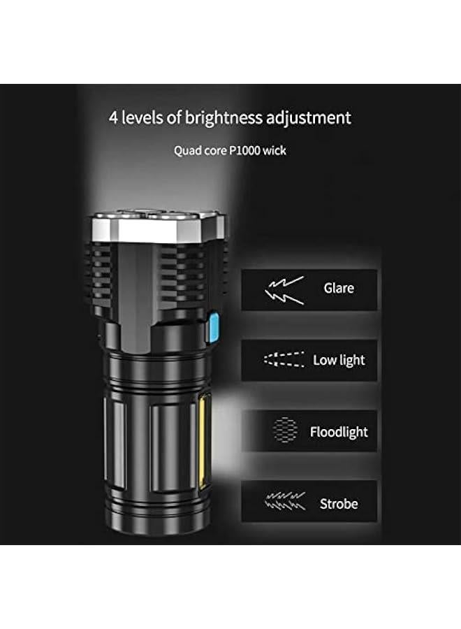 Rechargeable Handheld Flashlight , LED Flashlights , High lumino fluxs Led Handheld Flashlight for Camping Biking Hiking Outdoor Home Emergency , Quad Core Bright  - Image 5
