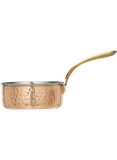 KEDGE Kedge 1 Por Pure Copper Hammered Heavy Saucepan With Lid And Brass Handle, 400 Ml Capacity  - Image 2