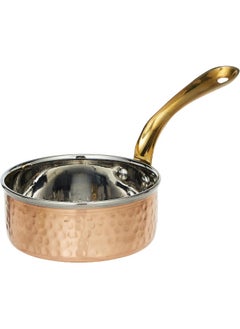 KEDGE Kedge 1 Por Pure Copper Hammered Heavy Saucepan With Lid And Brass Handle, 400 Ml Capacity  - Image 1