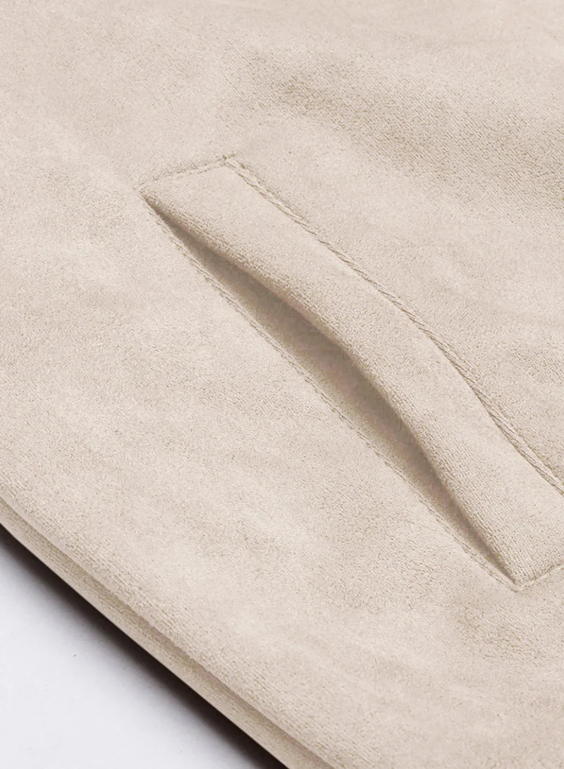 كامبوس سوترا Men's Off-White Fur-Lined Suede Bomber Jacket