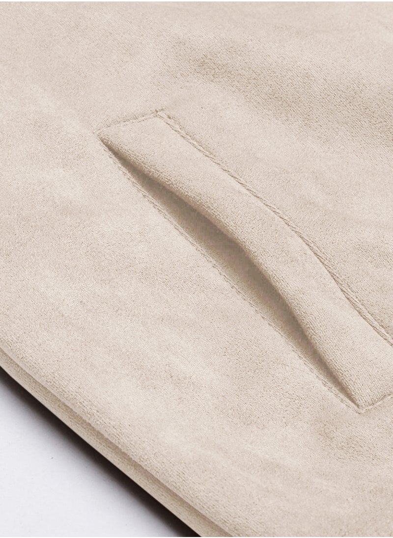 كامبوس سوترا - Men's Off-White Fur-Lined Suede Bomber Jacket - Image 1
