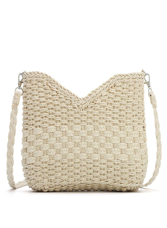 KUANG! Handmade Woven Shoulder Bag for Women Summer Beach Straw Purse Crossbody Handbag with Strap - Image 1