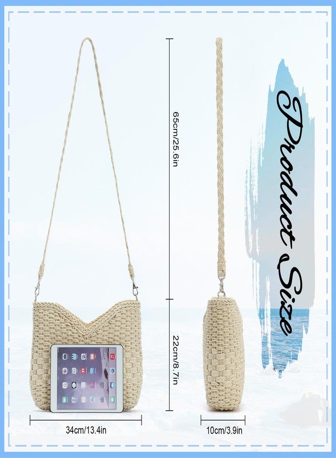 KUANG! Handmade Woven Shoulder Bag for Women Summer Beach Straw Purse Crossbody Handbag with Strap - Image 4