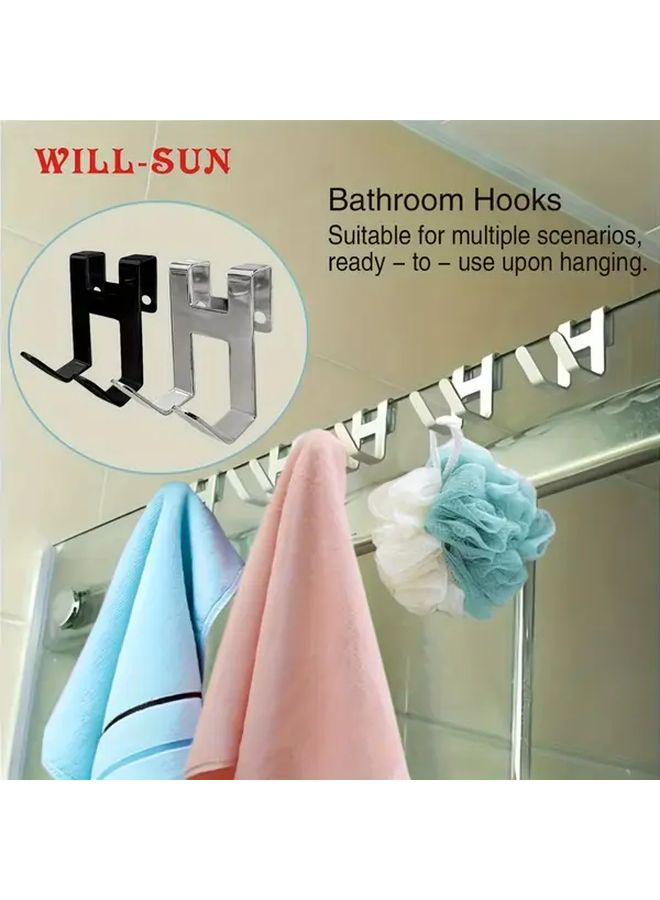 1pc Silvery S Shaped Metal Wall Hooks Space Saving Towel Rack - Image 2