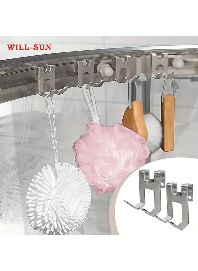 1pc Silvery S Shaped Metal Wall Hooks Space Saving Towel Rack - Image 4