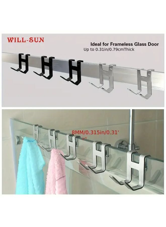 1pc Silvery S Shaped Metal Wall Hooks Space Saving Towel Rack - Image 5