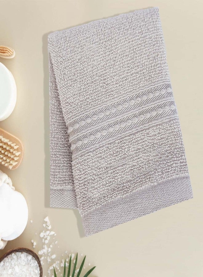 Micro Cotton Premium Face Towel Set of 4 - Fery Bern Collection, Ultra-Soft and Highly Absorbent, Quick-Dry, 100% Natural Cotton Face Towels for Bathroom, Skincare, Gym, and Spa (Silver Grey) - Image 2