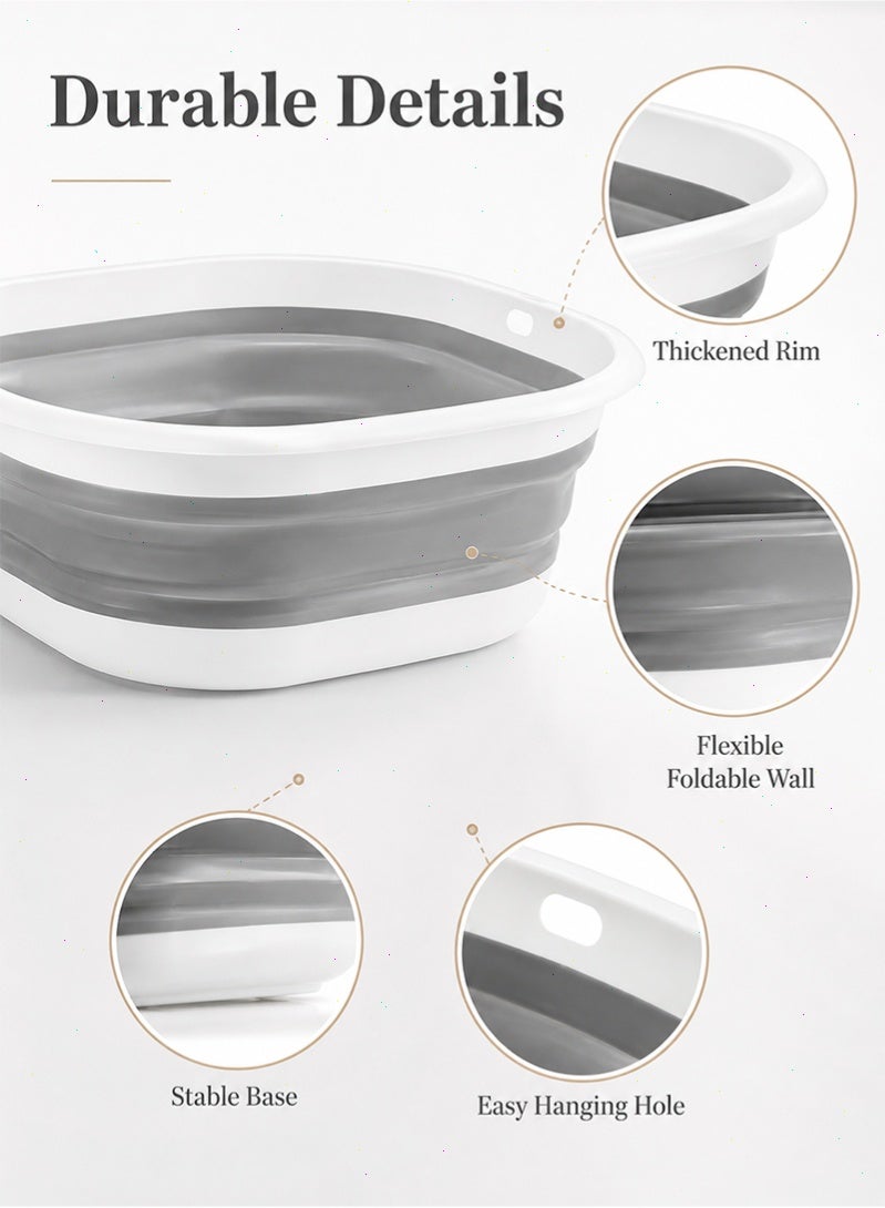 Topyich 3‑Pack Collapsible Basin Set, 3 Sizes S/M/L Multifunctional Wash Tub, Space‑Saving Lightweight Foldable Washbasin for Home, Baby Care, Camping & Outdoor - Image 4