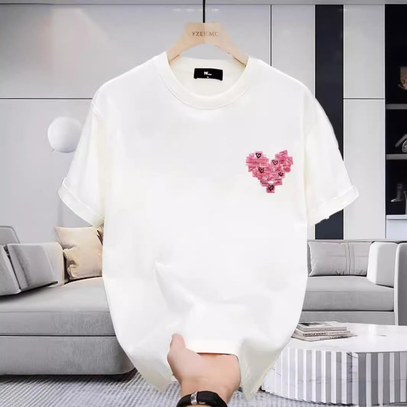 American Style Handsome Pure Cotton Short-Sleeved T-Shirt For Men And Women Couple Summer Instagram Popular Brand Street Loose All-Match Round Neck Top - Image 5