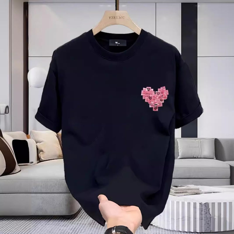American Style Handsome Pure Cotton Short-Sleeved T-Shirt For Men And Women Couple Summer Instagram Popular Brand Street Loose All-Match Round Neck Top - Image 3